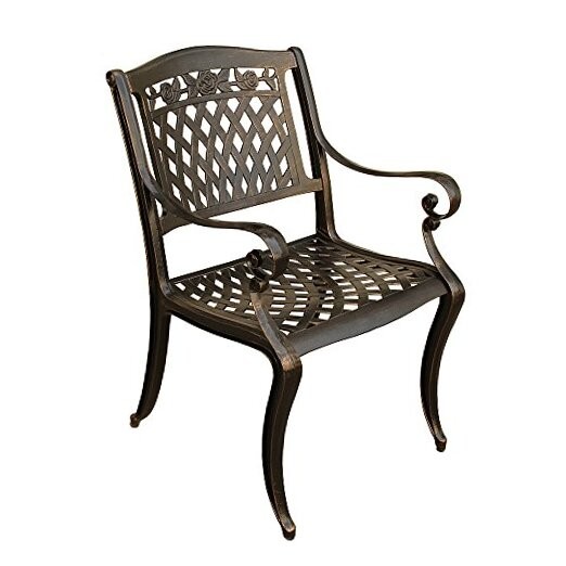 Rose Outdoor Aluminum Dining Chair Bronze