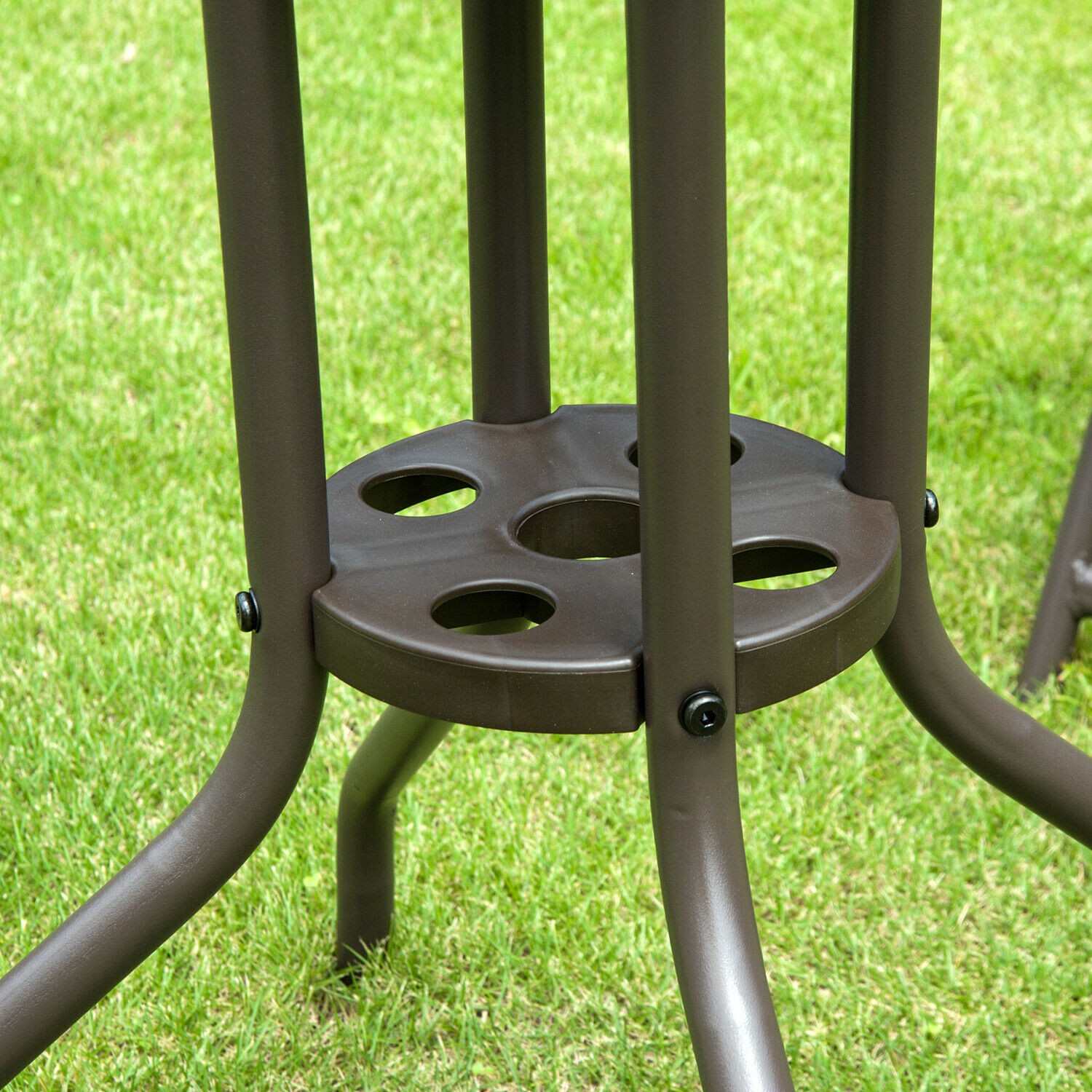 6 Piece Patio Dining Set for 4 with Umbrella Outdoor Table and Chairs for Garden