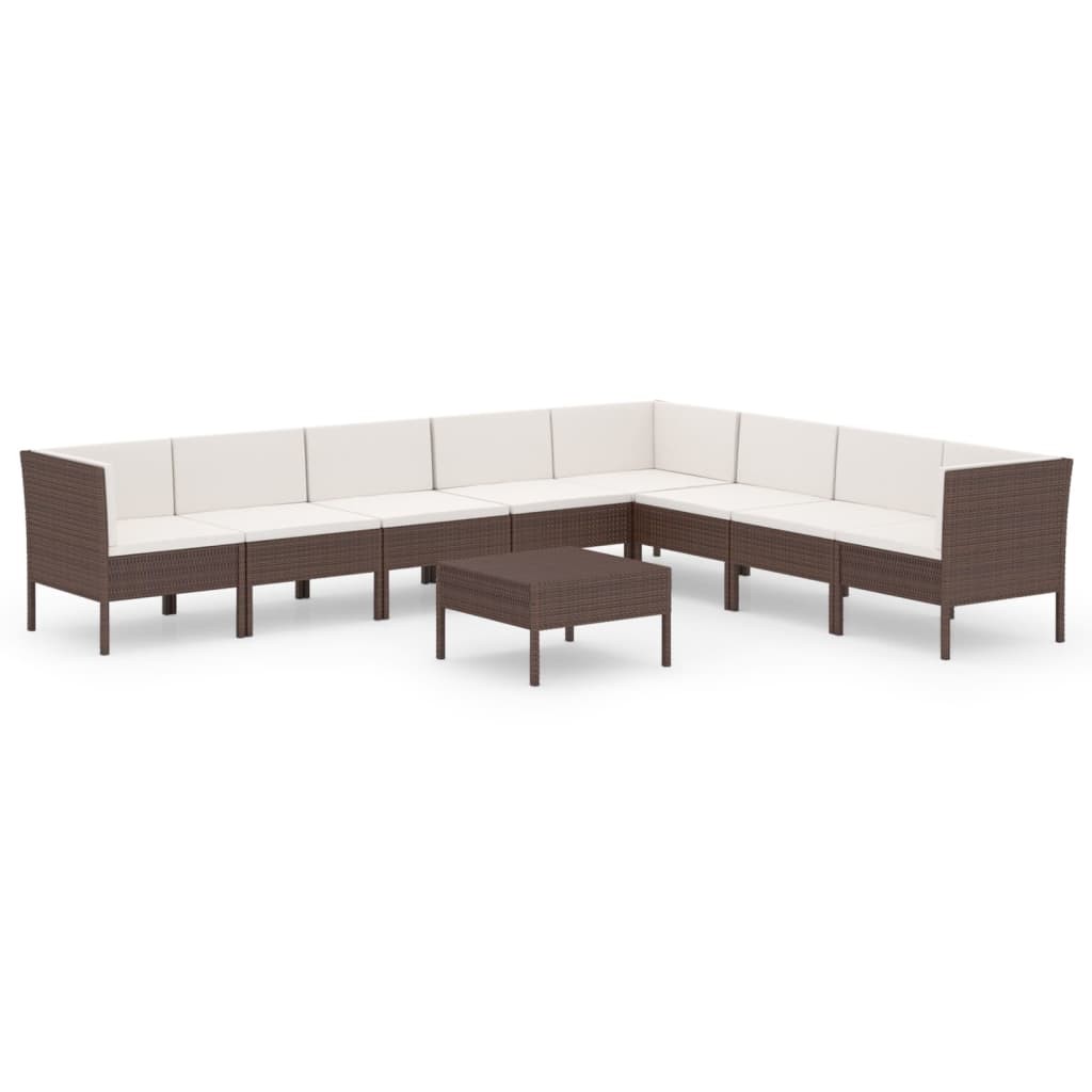 Garden Lounge Set Patio Sectional Sofa Couch Outdoor Poly Rattan Brown vidaXL