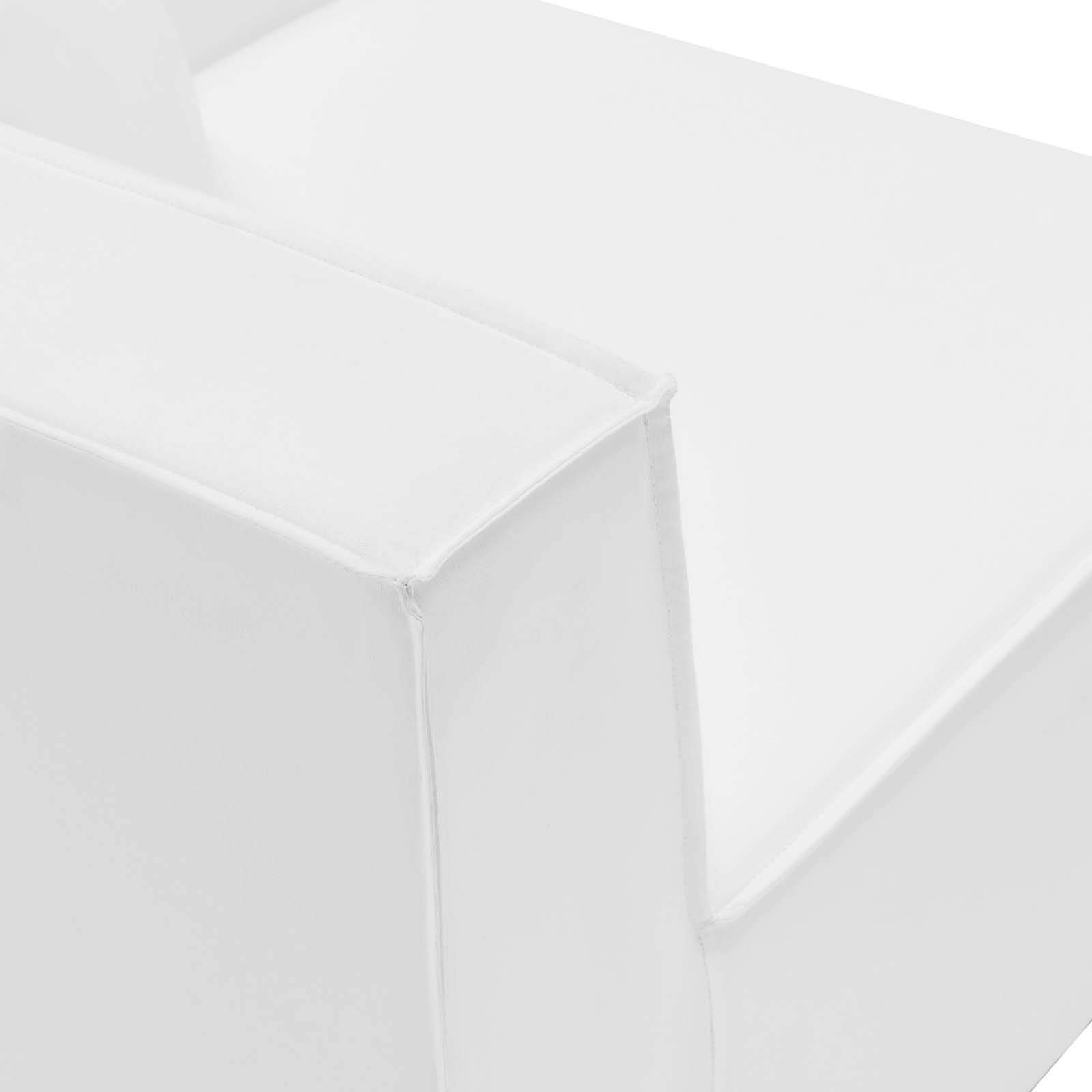 Modway Saybrook Fabric Upholstered Outdoor Patio Loveseat & Ottoman Set in White
