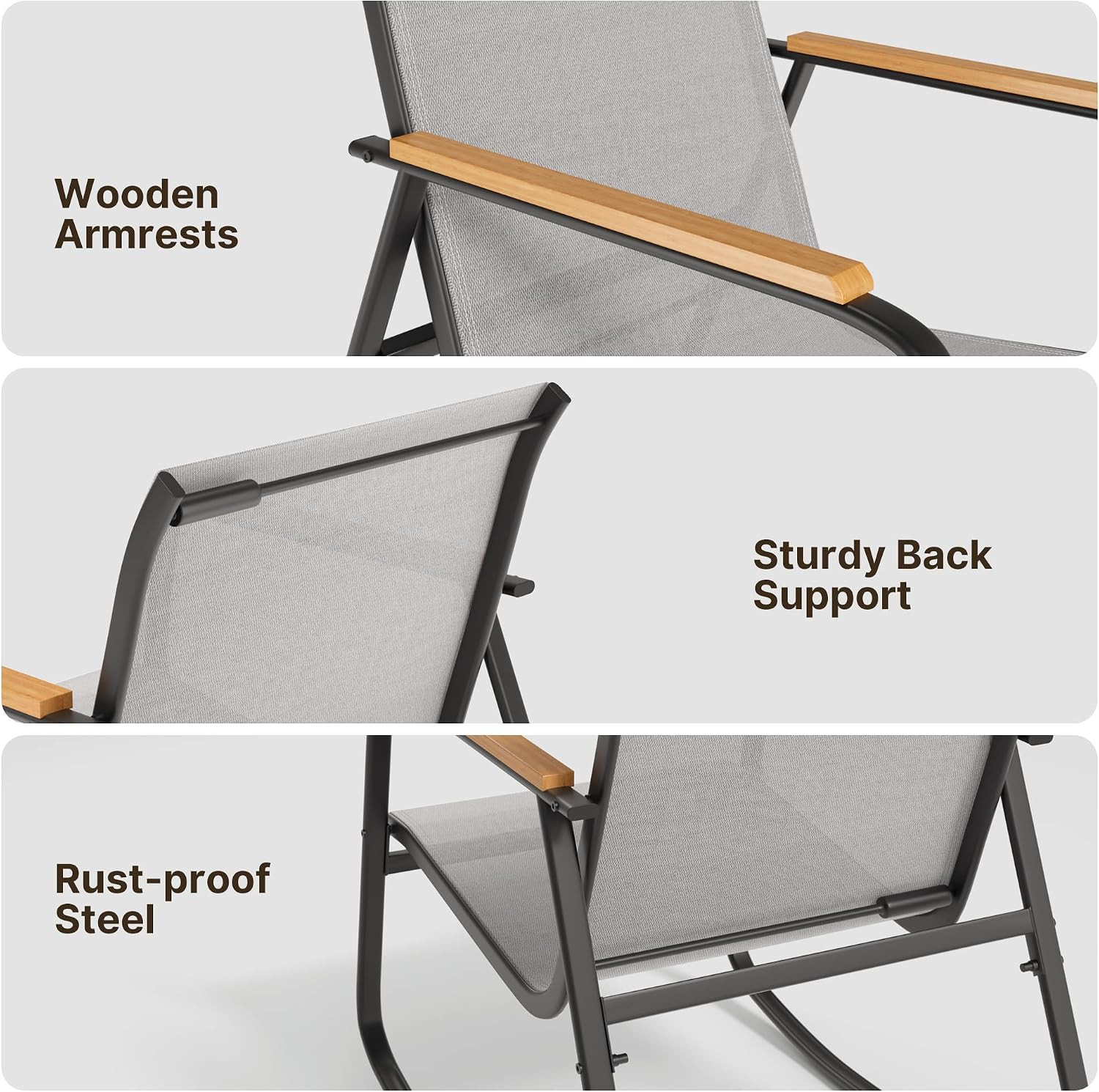Ahomly 4-Piece Outdoor Patio Furniture Set, All Weather-Resistant Textile Fabric