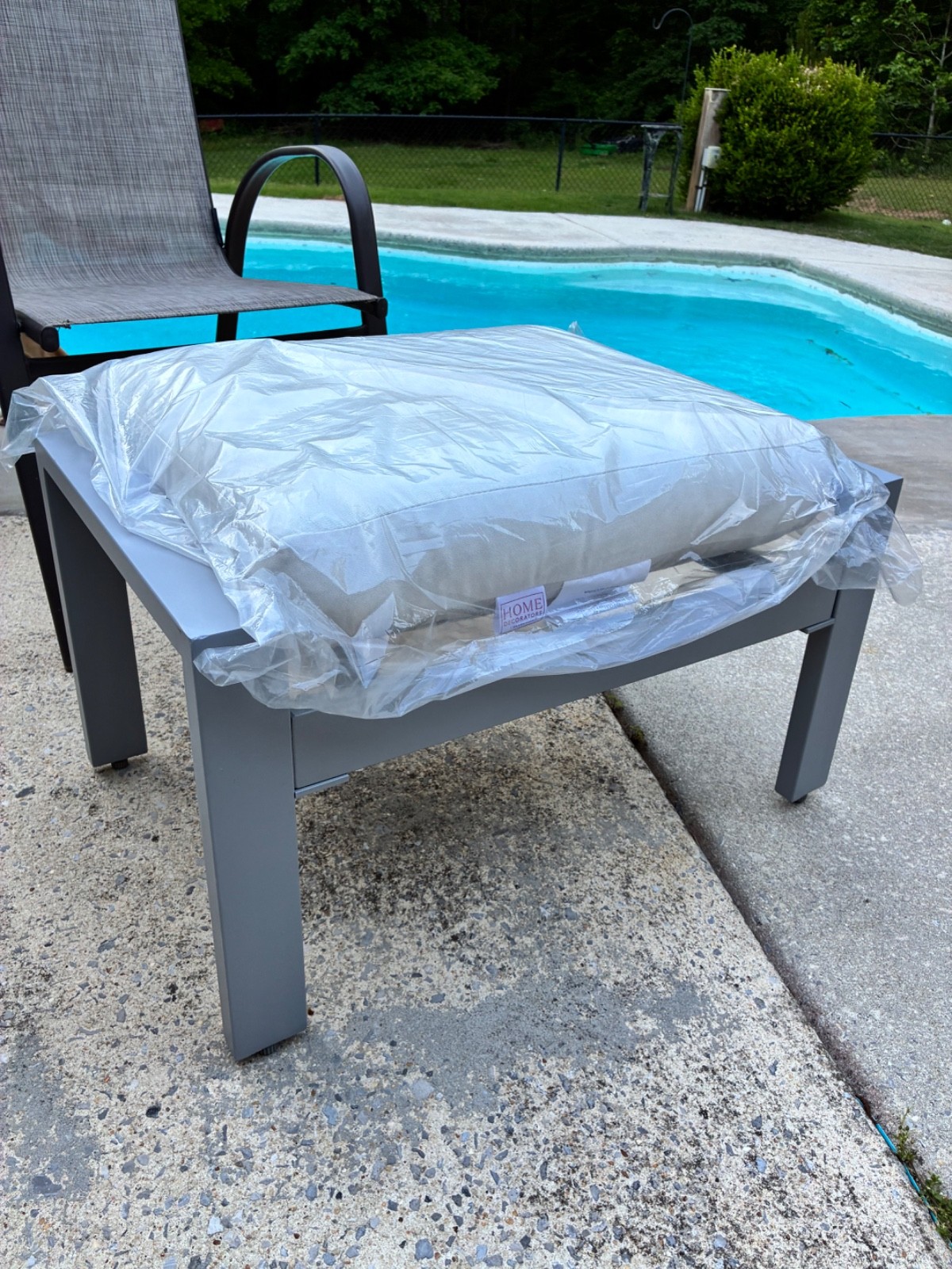 Home Depot aluminum outdoor patio ottoman two pack