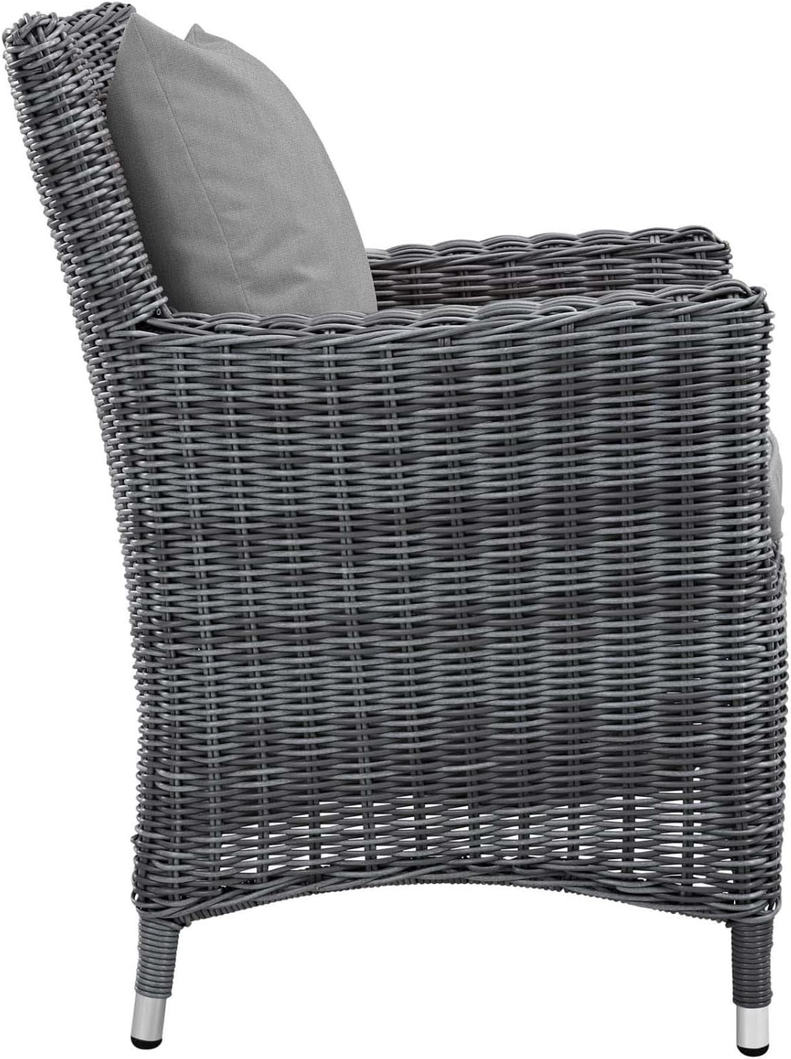 11-Piece Wicker Rattan Patio Dining Set with Sunbrella Cushions in Gray