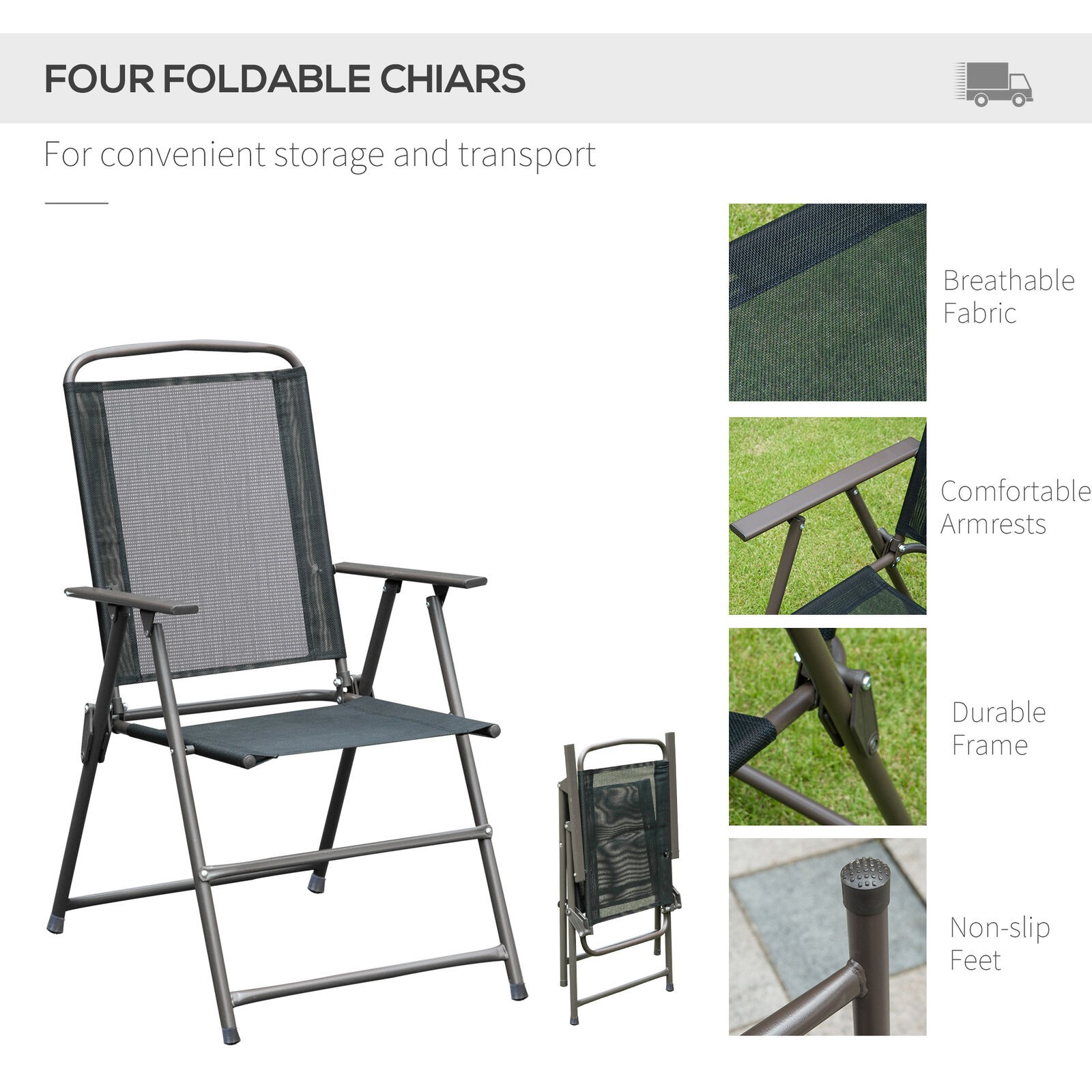 6 Piece Patio Dining Set for 4 with Umbrella Outdoor Table and Chairs for Garden
