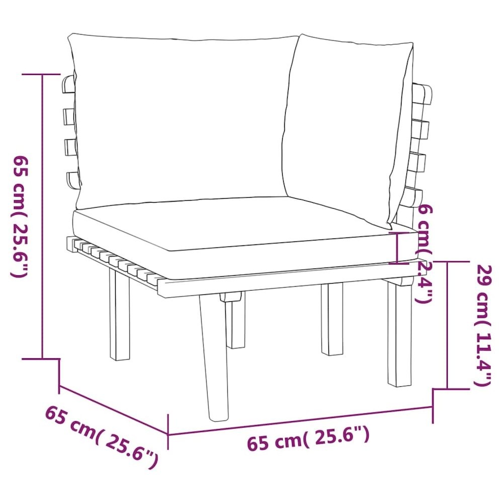 Garden Lounge Set Dark Grey Solid Acacia Wood Large Modular