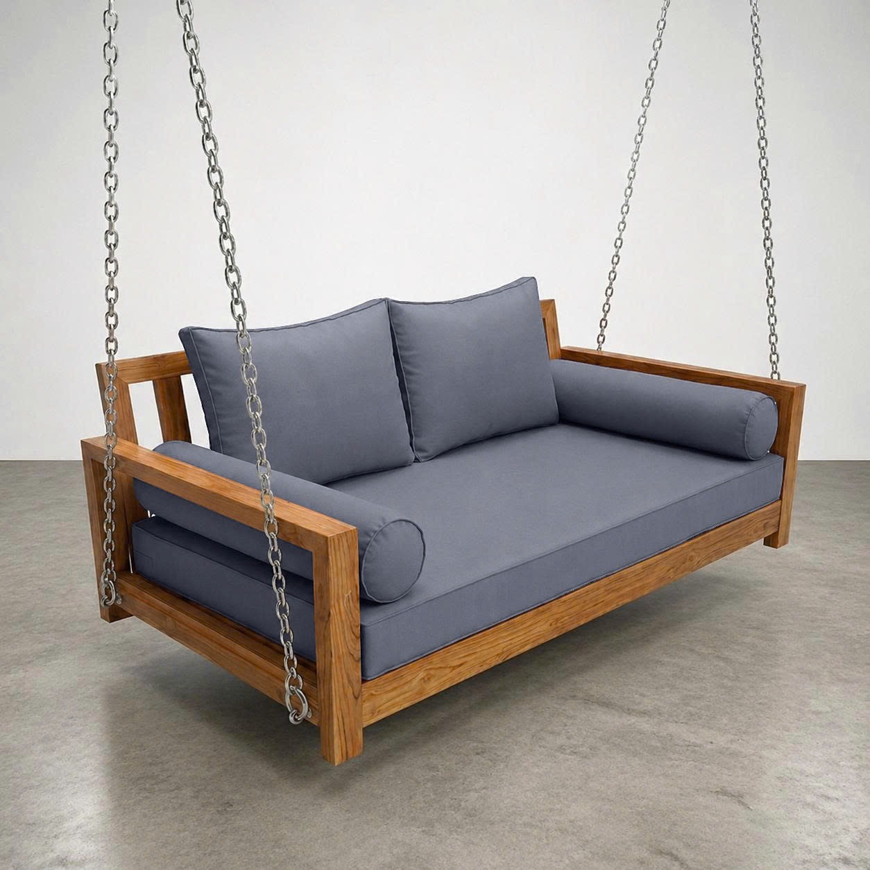 Style1 Complete Set Twin Size Wood Patio Sofa Daybed + Cushion Inserts + Covers