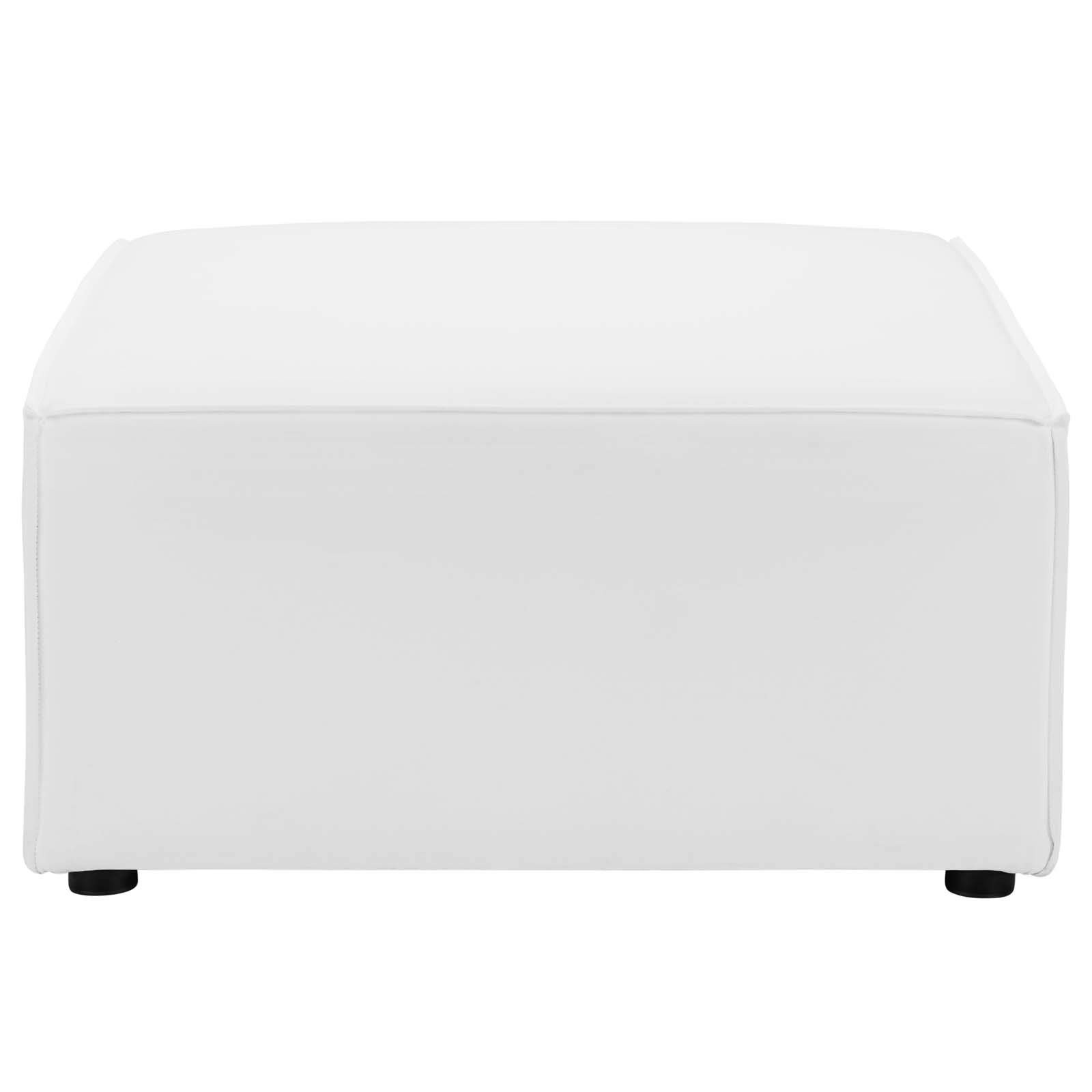 Modway Saybrook Fabric Upholstered Outdoor Patio Loveseat & Ottoman Set in White