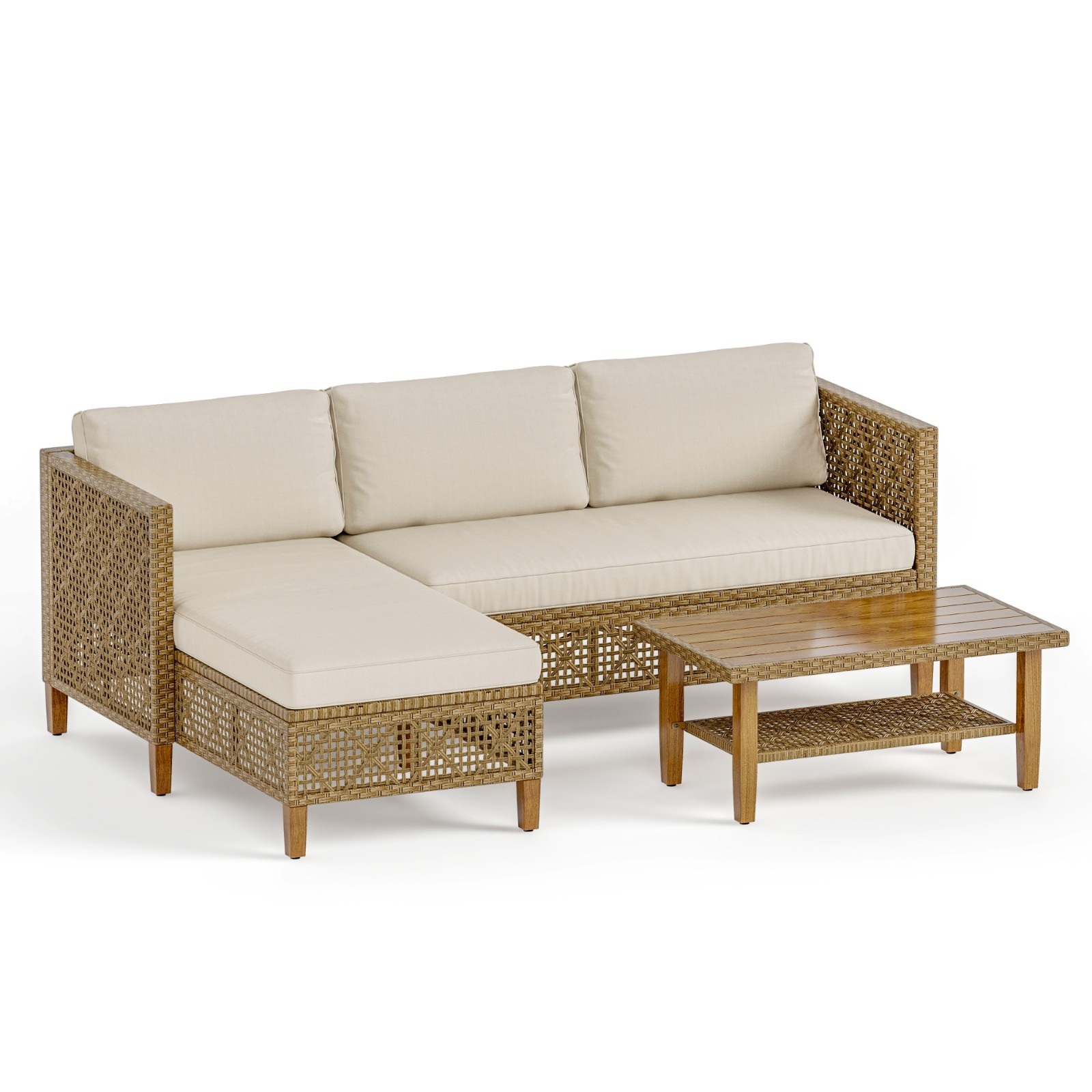 2 Piece Patio Conversation Set Wicker Outdoor Sofa Set Patio Furniture Cushions
