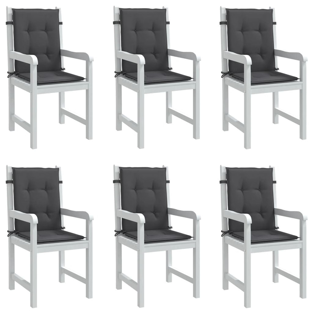 Lowback Chair Cushions 6 pcs Melange Anthracite 39.4″x19.7″x1.6″ Fabric