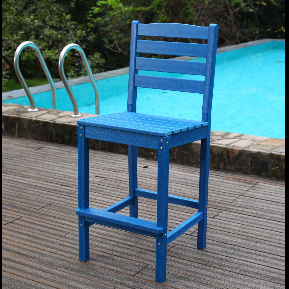 2-Person Bar Height Patio Chair Set, HDPE Outdoor Dining for Deck, Garden