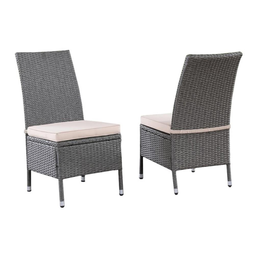 Best Quality Furniture Gray Outdoor Patio Dining Set with Rattan Wicker Chairs