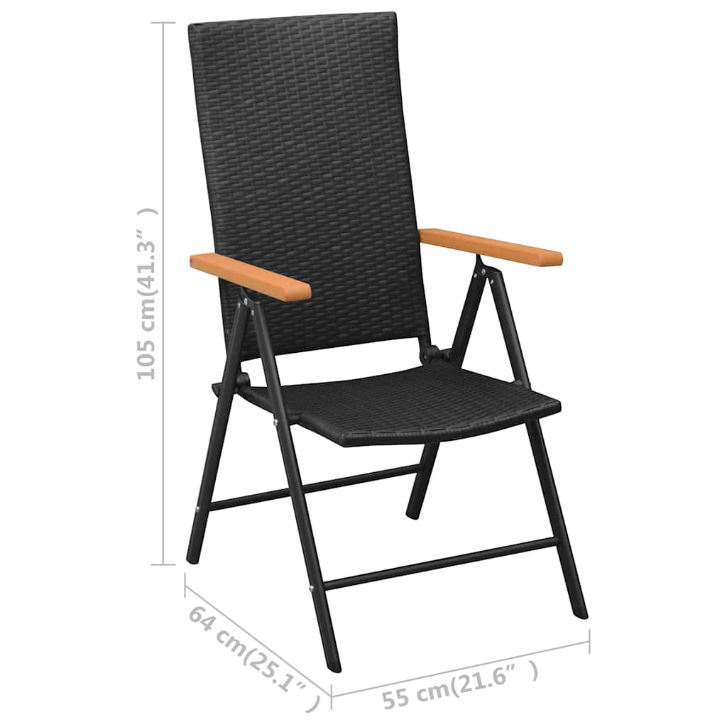 Patio Dining Set Outdoor Dining Table and Chair 5 Piece Black and Brown vidaXL