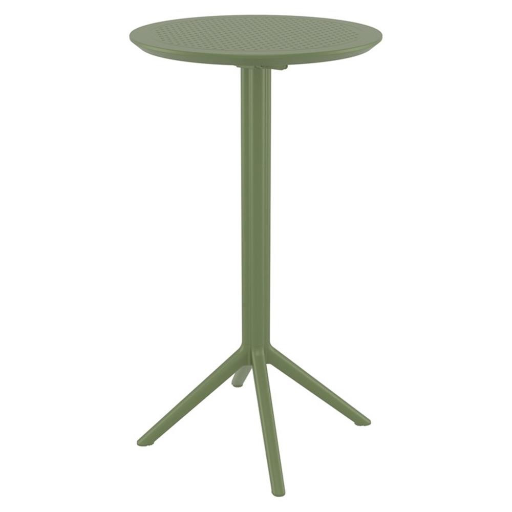 Compamia Sky 24 inch Round Folding Bar Table in Olive Green finish