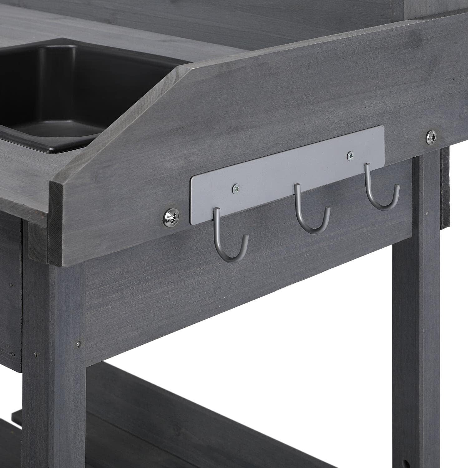 Spacious Garden Workstation – Adjustable Shelf Potting Table with Sink & Storage