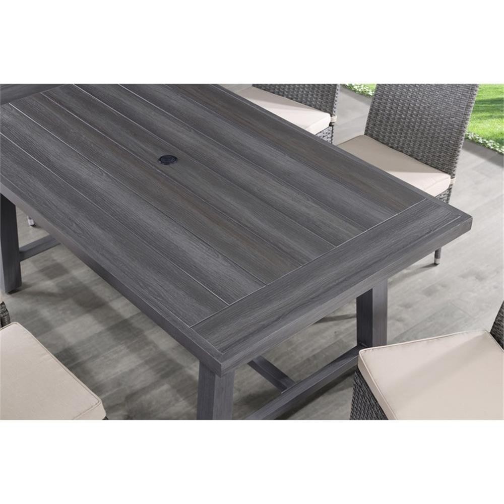 Best Quality Furniture Gray Outdoor Patio Dining Set with Rattan Wicker Chairs