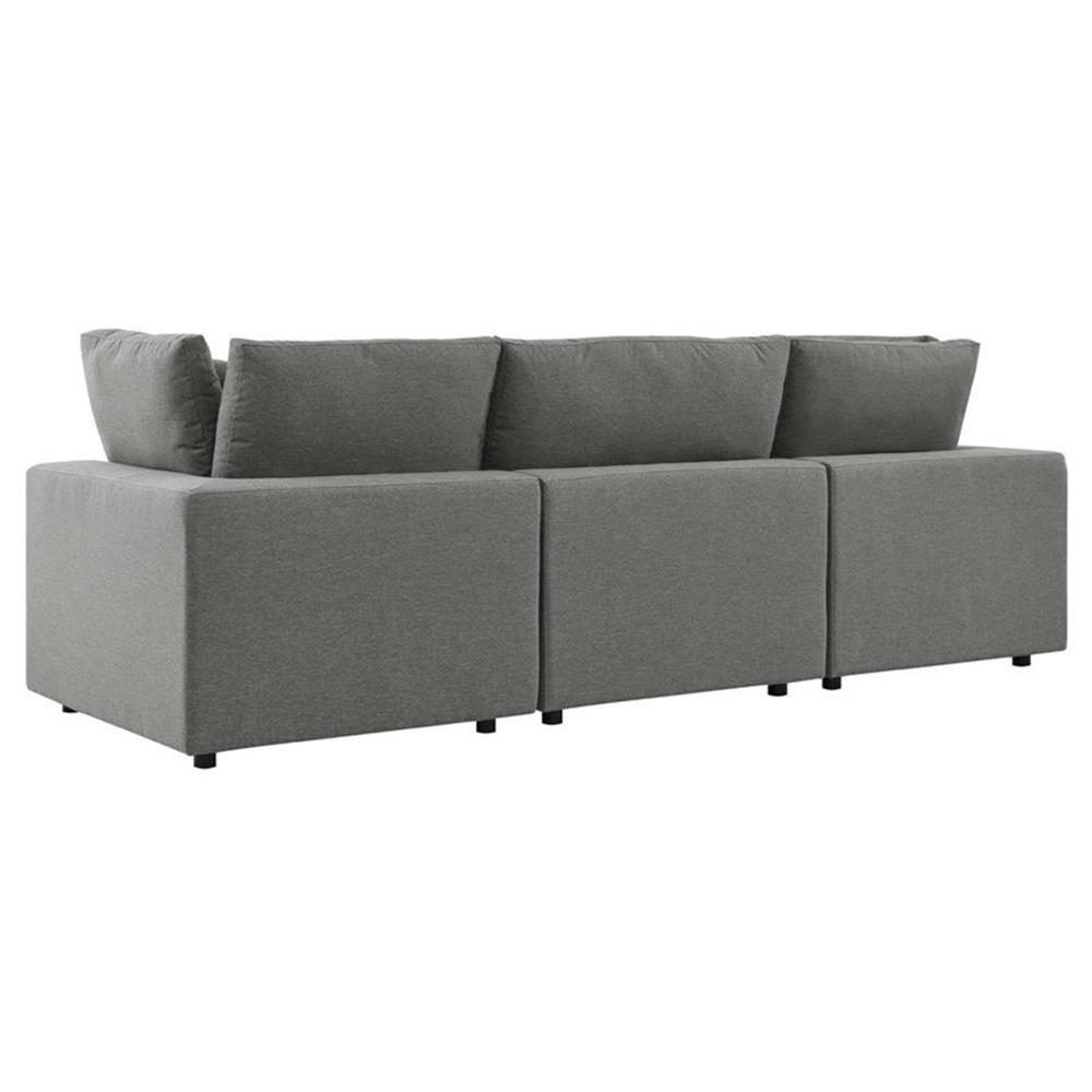 Modway Commix Modern Fabric Upholstered Outdoor Sofa in Charcoal