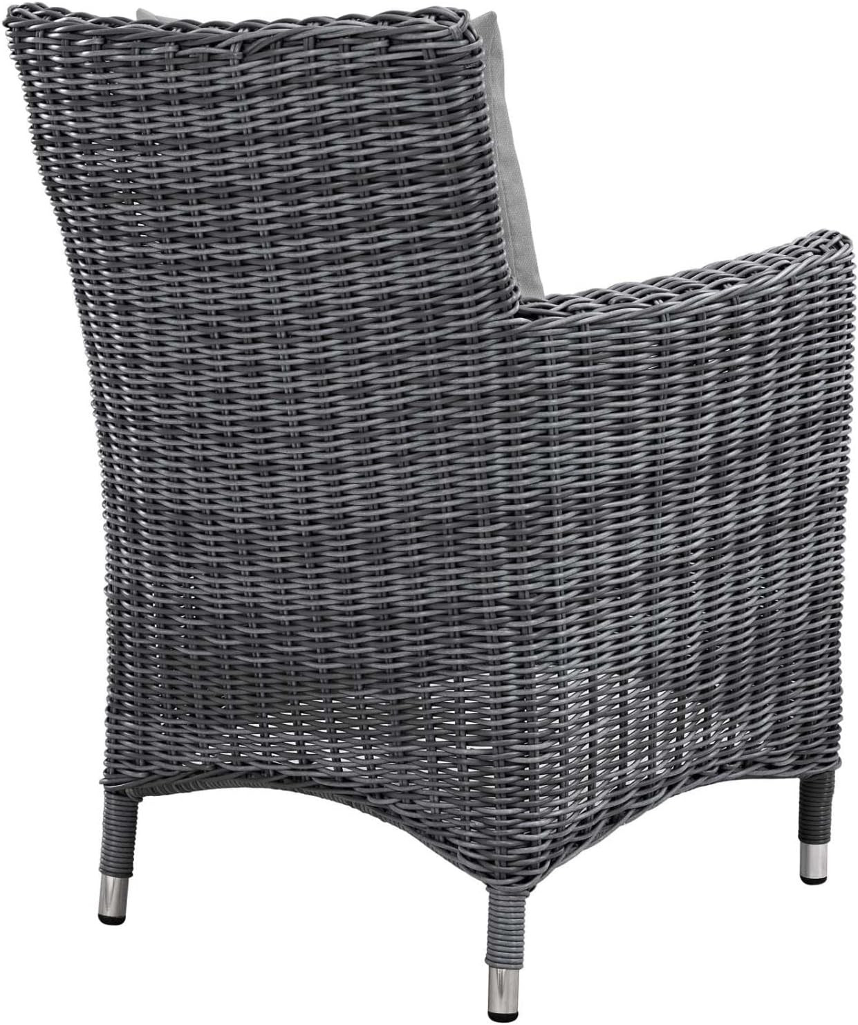 11-Piece Wicker Rattan Patio Dining Set with Sunbrella Cushions in Gray