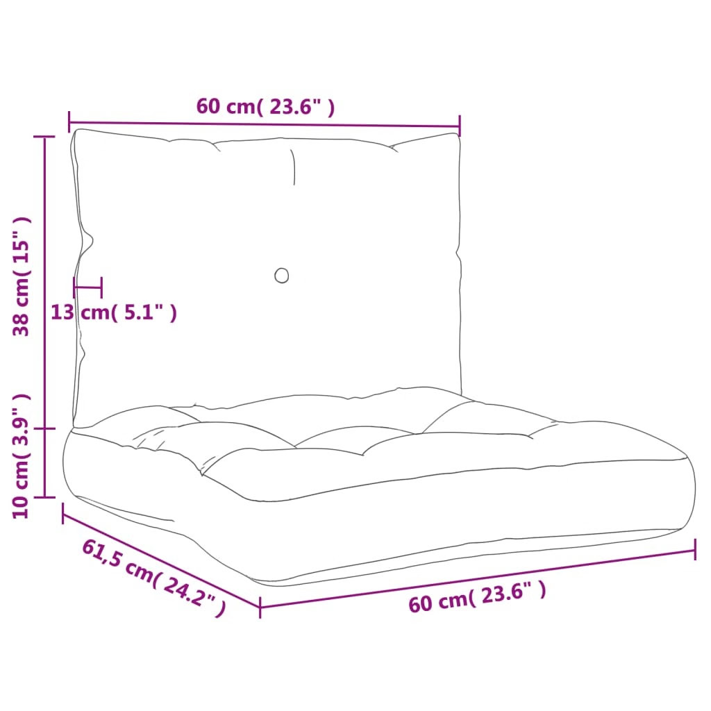 Pallet Cushions 2 pcs Gray Fabric