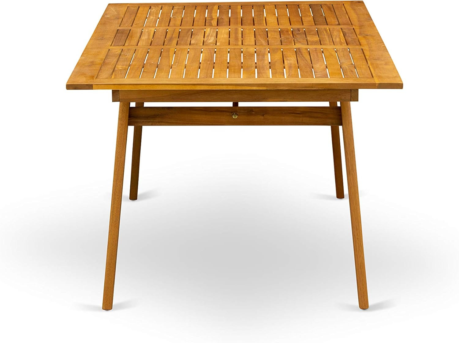 9-Piece Acacia Wood Patio Dining Set with 8 Folding Chairs, Natural Finish
