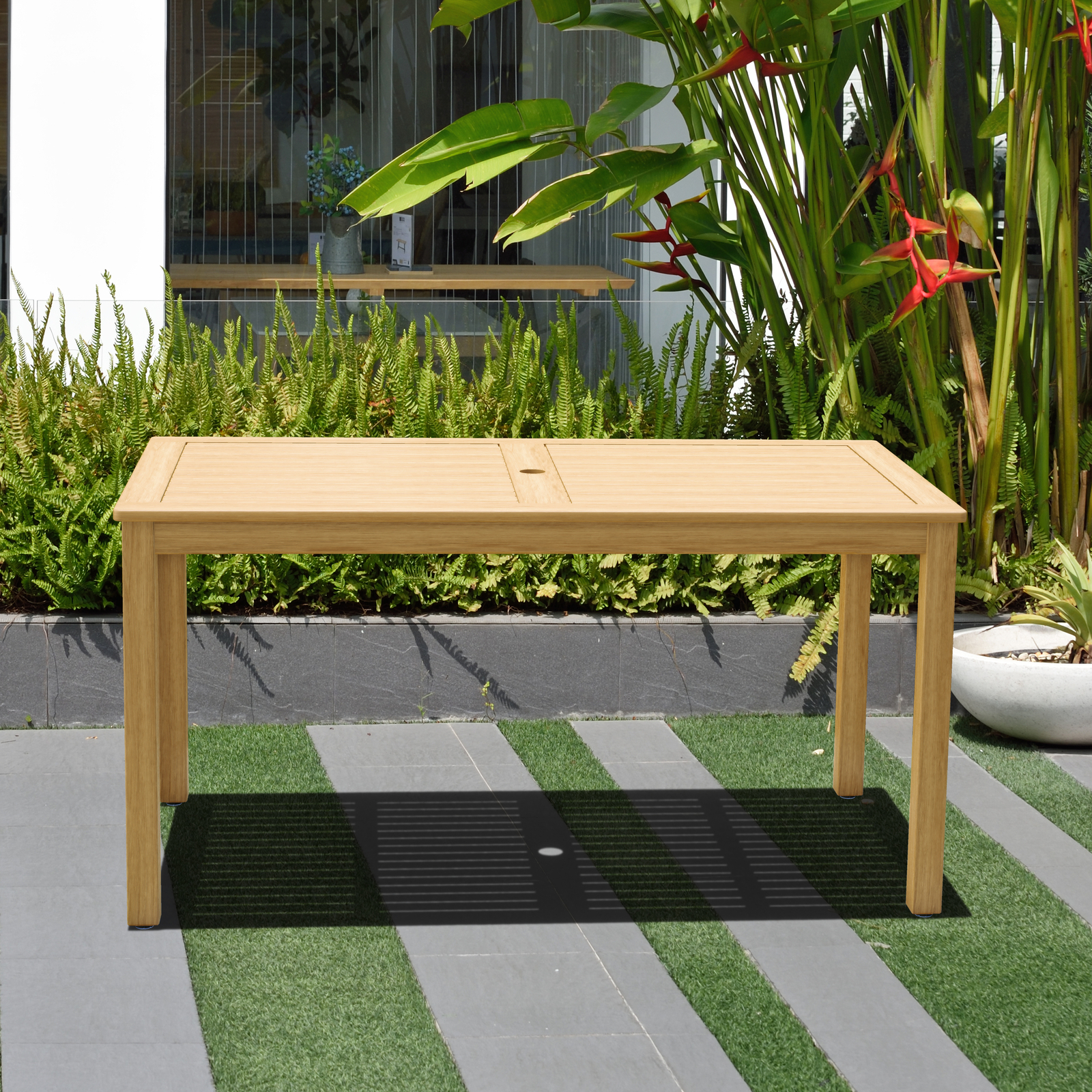 Amazonia Le Pont 7-Piece Outdoor Dining Set | Teak Finish | Ideal for Patios